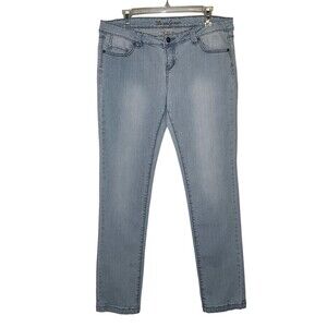 Wet Seal Woman'sJuniors Jeans Light Blue Low Waist Straight Leg Size 15 Regular